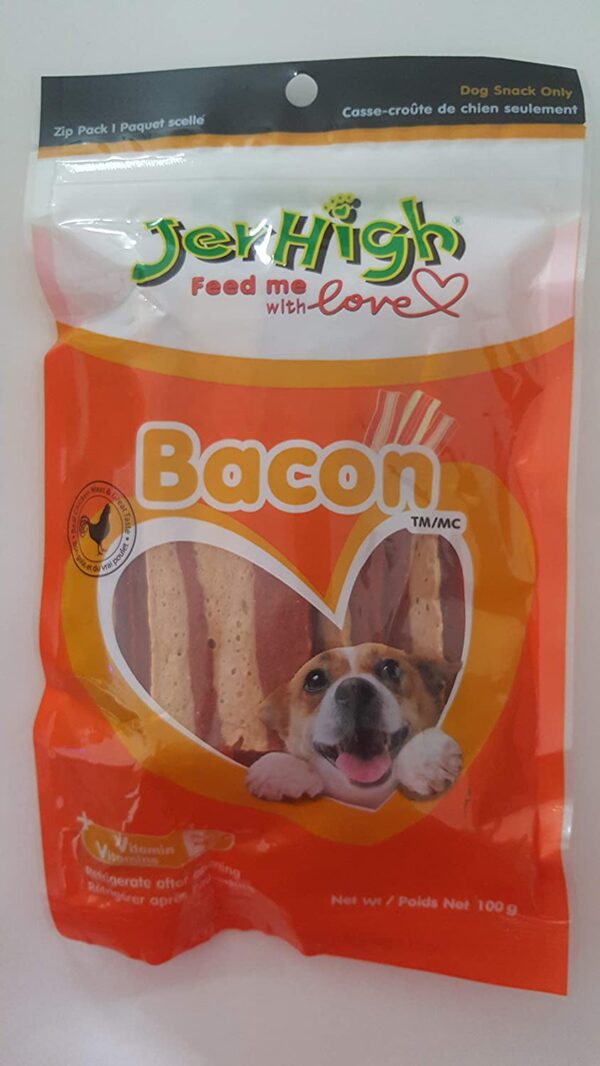 JerHigh Bacon Dog treat with Vitamin-E, 100g