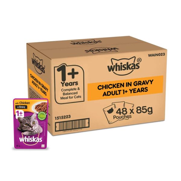 Whiskas Adult (+1 year) Wet Cat Food, Chicken in Gravy