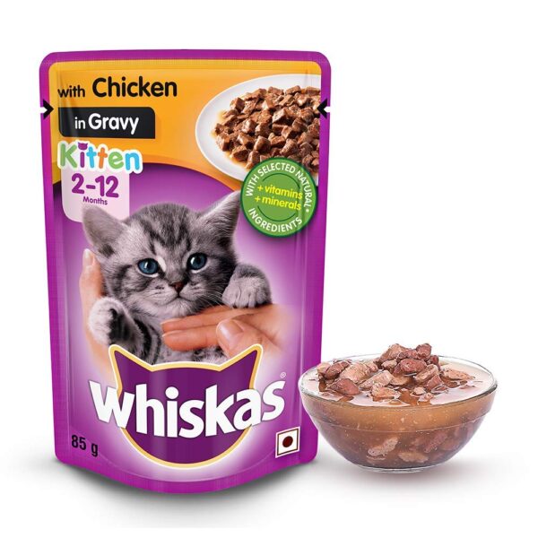 Whiskas Kitten Wet Cat Food, Kitten Chicken in Gravy