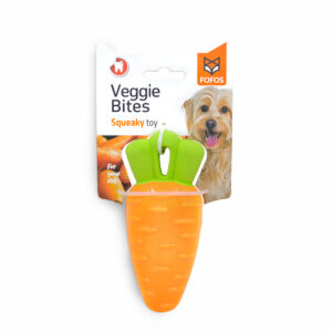 Fofos Vegi-Bites Carrot Squeaky Dog Toy
