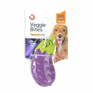 Fofos Vegi-Bites Eggplant Squeaky Dog Toy