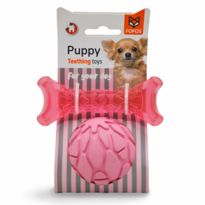 Fofos Pink Puppy Teething Toy Set